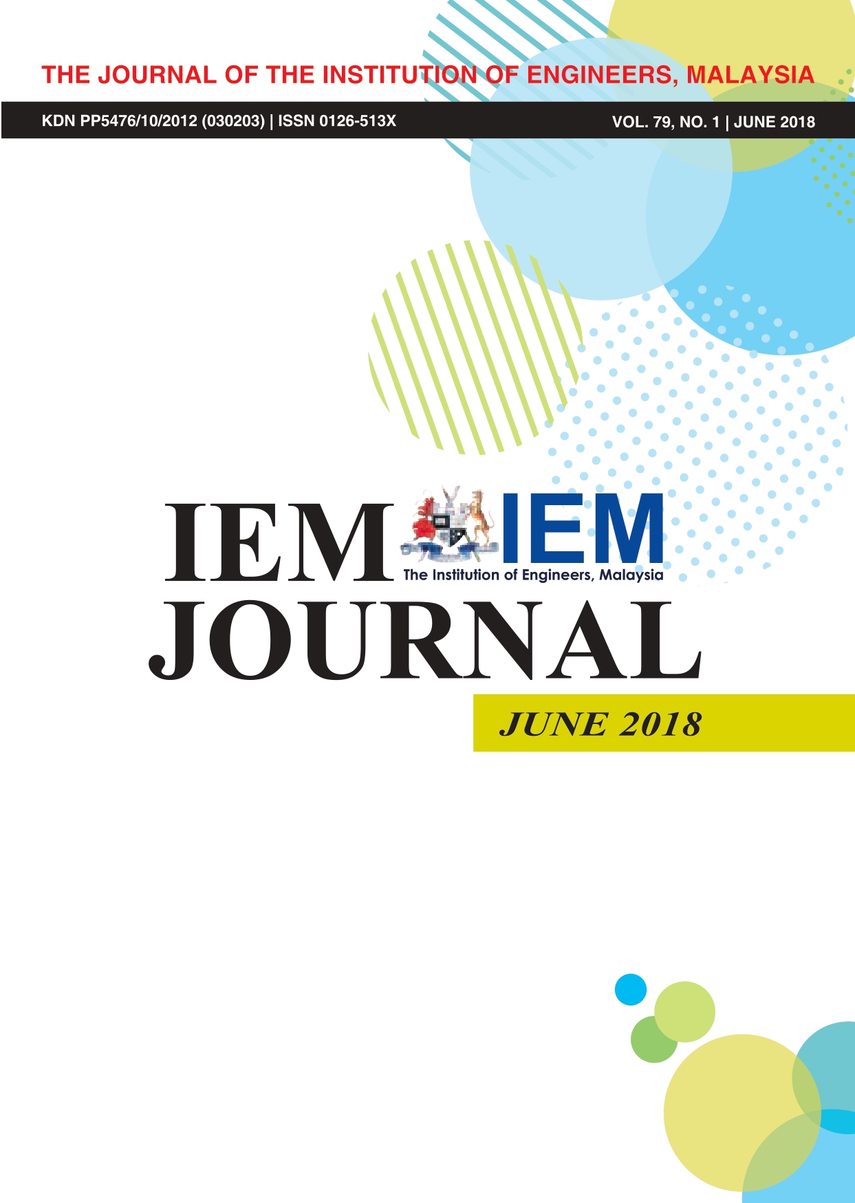 					View Vol. 79 No. 1 (2018): Journal The Institution of Engineers, Malaysia
				